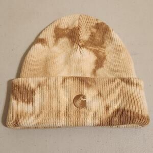 Carhartt WIP Vista Tie Dye Beanie Rare SS22 Colorway Amalfi Tan 100% Cotton EUC